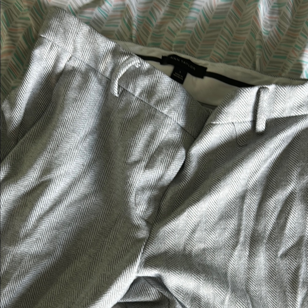 Ann Taylor Gray Herringbone Pants